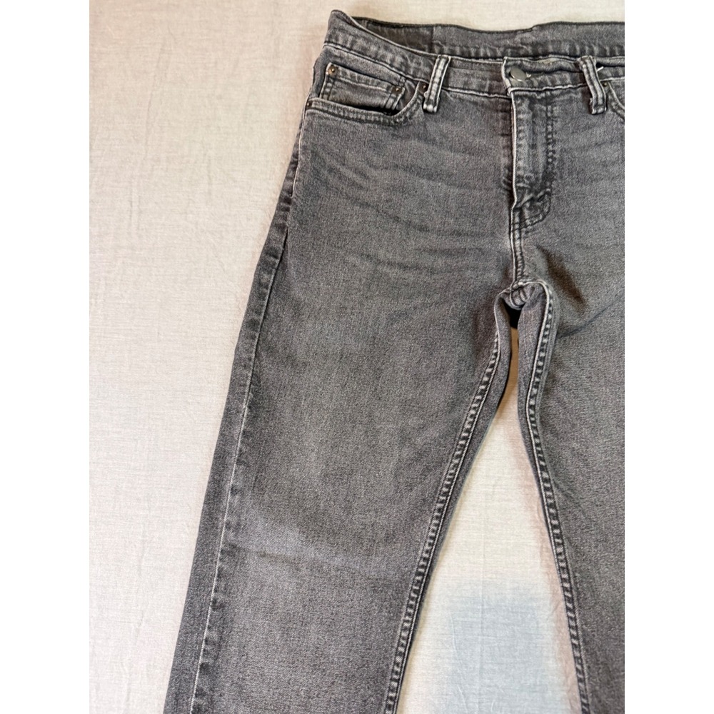 Levi's Jeans 511 Slim Fit Black Wash Distressed Hem Denim Men's Size 30x32 - Picture 8 of 13